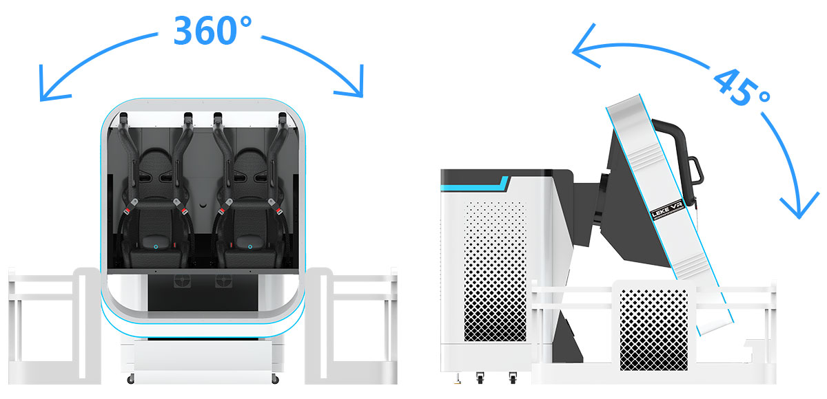 360°全方位动感旋转的VR飞行影院双人版