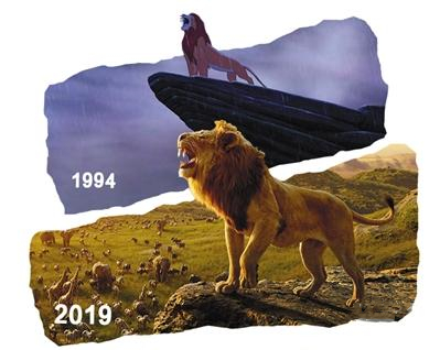 1994年与2019年的狮子王画面对比